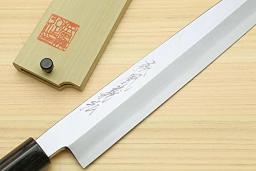 Yoshihiro Shiroko High Carbon Steel Kasumi Yanagi Rosewood Handle Sushi Sashimi Chef Knife (10.5'' (270mm))