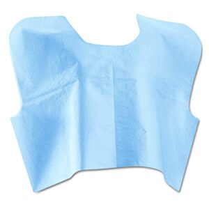 medline disposable patient exam capes, 3-ply, tissue/poly/tissue, 30w x 21l, blue (case of 100)