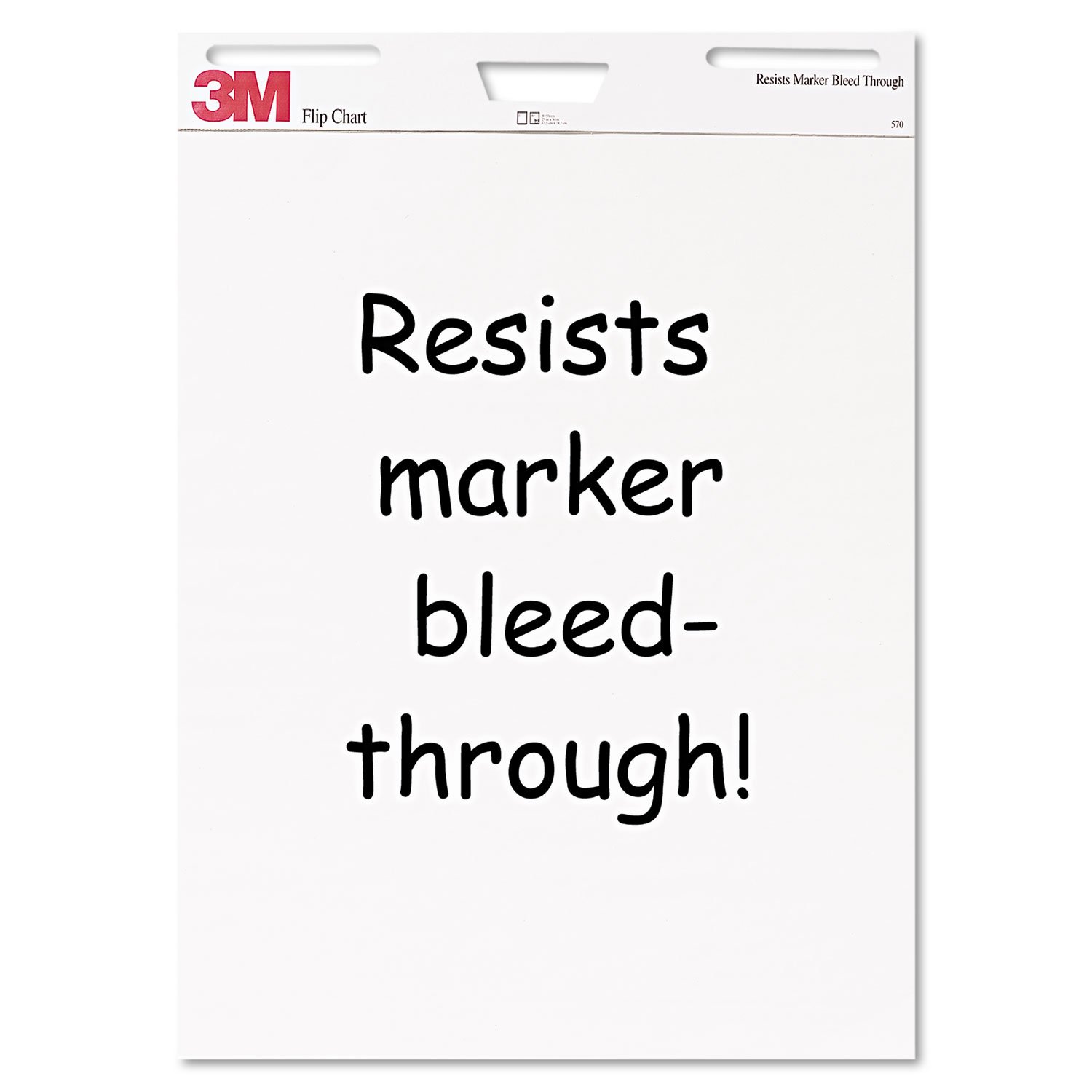 3M 570 Professional Flip Chart Pad, Unruled, 25 X 30, White, 40 Sheets, 2/Carton