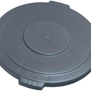 CFS 34104523 Bronco Polyethylene Round Lid, 26.88" Diameter x 2-1/4" Height, Gray, for 44 Gallon Trash Containers