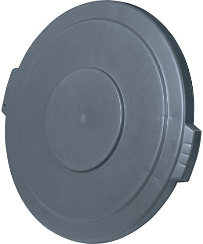 CFS 34104523 Bronco Polyethylene Round Lid, 26.88" Diameter x 2-1/4" Height, Gray, for 44 Gallon Trash Containers