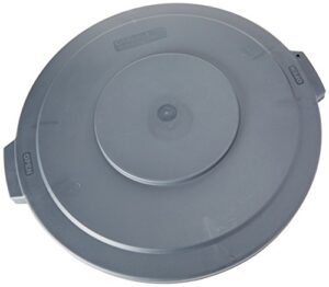carlisle foodservice products 34103323 bronco polyethylene round lid, 24" diameter x 2.13" height, gray, for 32 gallon trash containers