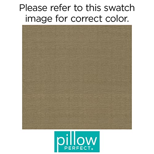 Pillow Perfect Monti Chino Solid Indoor/Outdoor Throw Pillow Plush Fill, Weather and Fade Resistant, Throw - 18.5" x 18.5", Tan, 2 Count