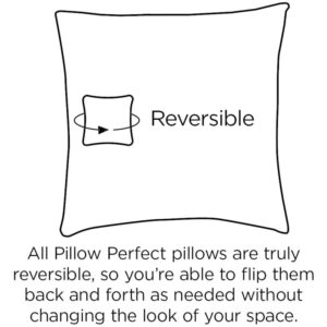 Pillow Perfect Rave Solid Indoor/Outdoor Throw Pillow Plush Fill, Weather and Fade Resistant, Throw - 18.5" x 18.5", Grey, 2 Count