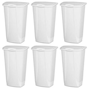 sterilite 10938006 11 gallon/42 liter swingtop wastebasket, white, 6-pack