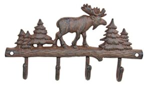 cast iron moose wall key rack holder 4 hooks coat hook home decor