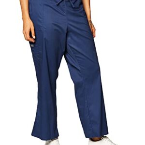 Scrubs for Women Workwear Core Stretch Drawstring Cargo Scrub Pants Plus Size 4044P, 2XL Petite, Navy