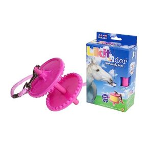 likit holder stable toy with treat, pink glitter