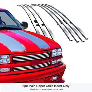 APS Compatible with Chevy Blazer 1998-2005 & S-10 Criss Cross 98-04 Main Stainless Steel Polished Chrome 8X6 Billet Grille Grill Insert C65705A