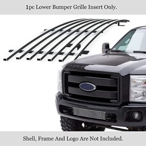 APS Compatible with Ford F-250 F-350 F-450 F-550 SD 2011-2016 Lower Bumper Stainless Steel Polished Chrome 8x6 Horizontal Billet Grille Insert F66829A