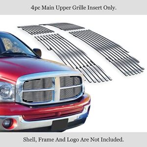 APS Compatible with Ram 1500 2006-2008 & 06-09 2500 3500 Main Upper Stainless Steel Chrome Billet Grille Grill Insert D65719A