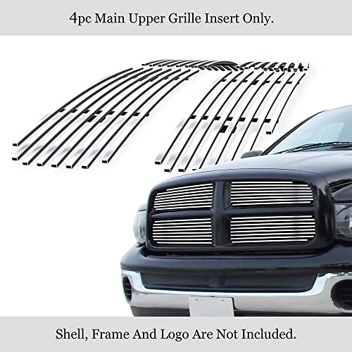 APS Compatible with Dodge Ram 2002-2005 Main Upper Stainless Steel Chrome Billet Grille Grill Insert D65720A