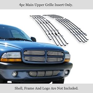 APS Compatible with Dodge Dakota 1997-2004 & 97-03 Durango Main Upper Stainless Steel Chrome Billet Grille Grill Insert D65730A