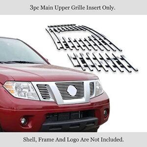 APS Compatible with Nissan Frontier 2009-2021 Main Upper Stainless Steel Chrome Billet Grille Grill Insert N66641A