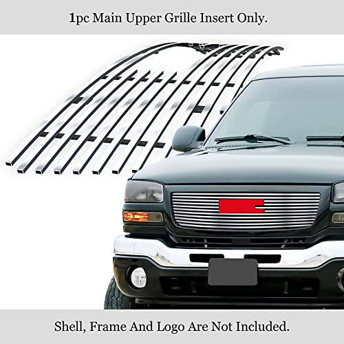 APS Compatible with 2003-2006 GMC Sierra 1500 2500HD 3500 Main Upper Billet Grille Insert G65771A