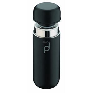 grunwerg hcf-200bk vacuum insulated drinkpod capsule flask, stainless steel, black, 200ml