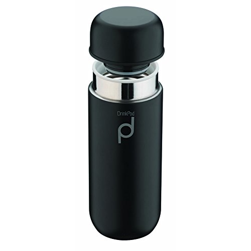 Grunwerg HCF-200BK Vacuum Insulated Drinkpod Capsule Flask, Stainless Steel, Black, 200ml