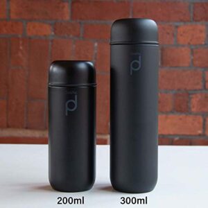 Grunwerg HCF-200BK Vacuum Insulated Drinkpod Capsule Flask, Stainless Steel, Black, 200ml