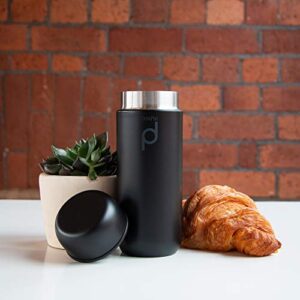 Grunwerg HCF-200BK Vacuum Insulated Drinkpod Capsule Flask, Stainless Steel, Black, 200ml