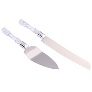 aveks wedding cake knife and server set