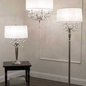 Ok Lighting OK-5109T Crystal Silver Table Lamp, 16" x 16" x 30"