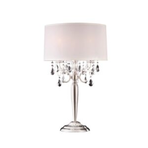 ok lighting ok-5109t crystal silver table lamp, 16" x 16" x 30"