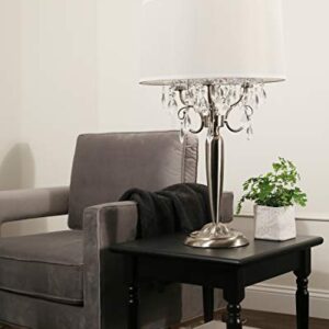 Ok Lighting OK-5109T Crystal Silver Table Lamp, 16" x 16" x 30"