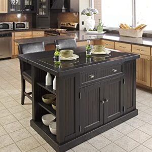 Nantucket Distressed Black Kitchen Island by Home Styles