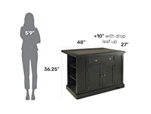 Nantucket Distressed Black Kitchen Island by Home Styles