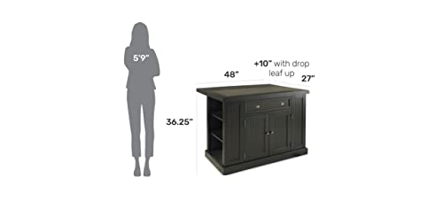 Nantucket Distressed Black Kitchen Island by Home Styles