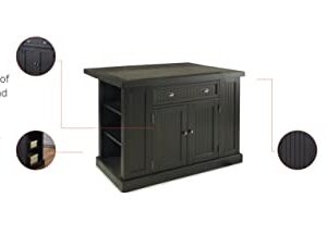 Nantucket Distressed Black Kitchen Island by Home Styles