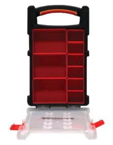 homak plastic organizer with 9 removable bins, ha01109225, orange