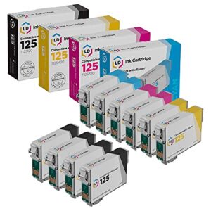 ld remanufactured ink cartridge replacements for epson 125 (4 black, 2 cyan, 2 magenta, 2 yellow, 10-pack)