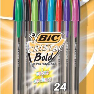 BIC Cristal Bold Ball Pen 24pk Assorted