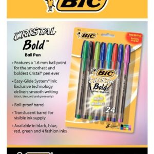 BIC Cristal Bold Ball Pen 24pk Assorted