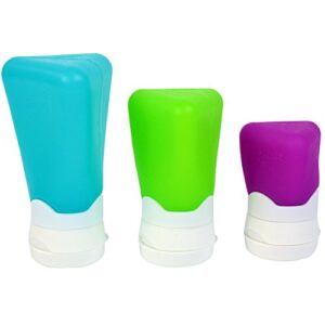 cool gear go-gear silicone travel containers, assorted sizes, 3-pack