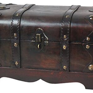 Vintiquewise(TM Small Pirate Style Wooden Treasure Chest