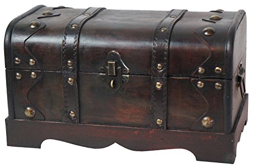 Vintiquewise(TM Small Pirate Style Wooden Treasure Chest