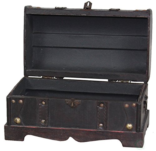 Vintiquewise(TM Small Pirate Style Wooden Treasure Chest