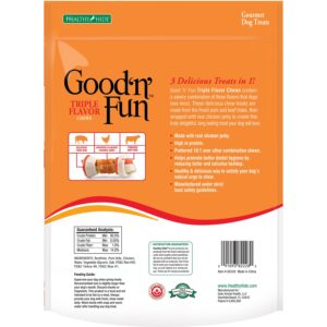 Good 'N' Fun Triple Flavor Chews, Rawhide Treats for Dogs