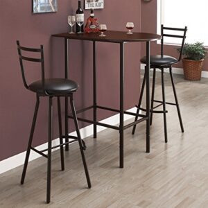 Monarch Specialties Metal Space Saver Bar Table, 24 by 36-Inch, Cappuccino/Black, 36" X 24" X 41"