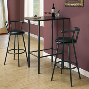 Monarch Specialties Metal Space Saver Bar Table, 24 by 36-Inch, Cappuccino/Black, 36" X 24" X 41"