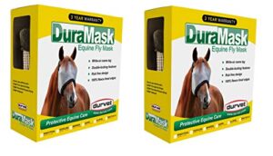 durvet 2 pack of duramask, yearling, equine fly mask without ears