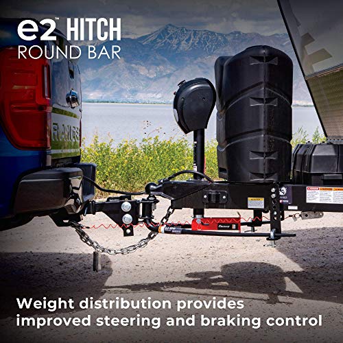 Fastway e2 2-Point Sway Control Round Bar Hitch, 94-00-1061, 10,000 Lbs Trailer Weight Rating, 1,000 Lbs Tongue Weight Rating, Weight Distribution Kit Includes Standard Hitch Shank, Ball is Included