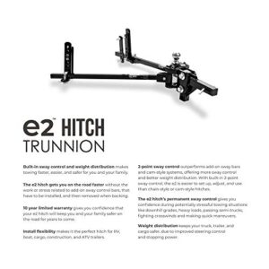 Fastway e2 2-Point Sway Control Trunnion Hitch, 92-00-1200, 12,000 Lbs Trailer Weight Rating, 1,200 Lbs Tongue Weight Rating, Weight Distribution Kit Includes Standard Hitch Shank, Ball NOT Included