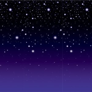 beistle starry night wall backdrop, 4’ x 30’ – backdrop for parties, night sky photo backdrop, easy to adhere wall covering, photography background, birthday backdrop, awards night