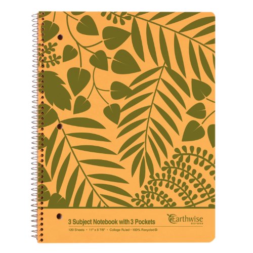 Ampad 25-482 3 Subject, 2 Divider Notebooks, College Ruled, 120 Sheets, Assorted Colors