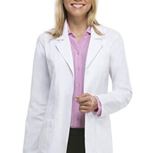 Dickies Womens 29 Inch Notched Collar Lab Coat, White, Small US