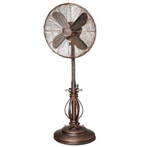 deco breeze pedestal standing 3 speed oscillating fan with adjustable height, 18 inches, prestigious