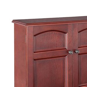 Elegant Home Fashions Martha Wooden Removable 2 Door Wall Cabinet, Mahogany